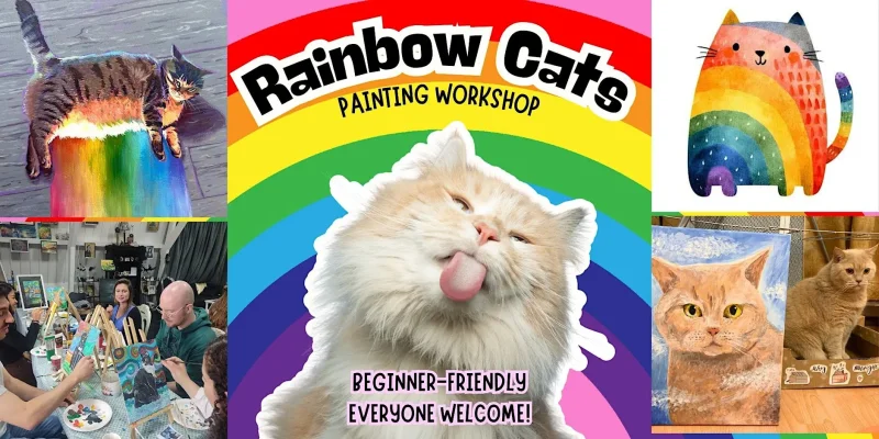 Rainbow Cats - Cat painting workshop for beginners Pride Leiden